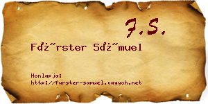 Fürster Sámuel névjegykártya